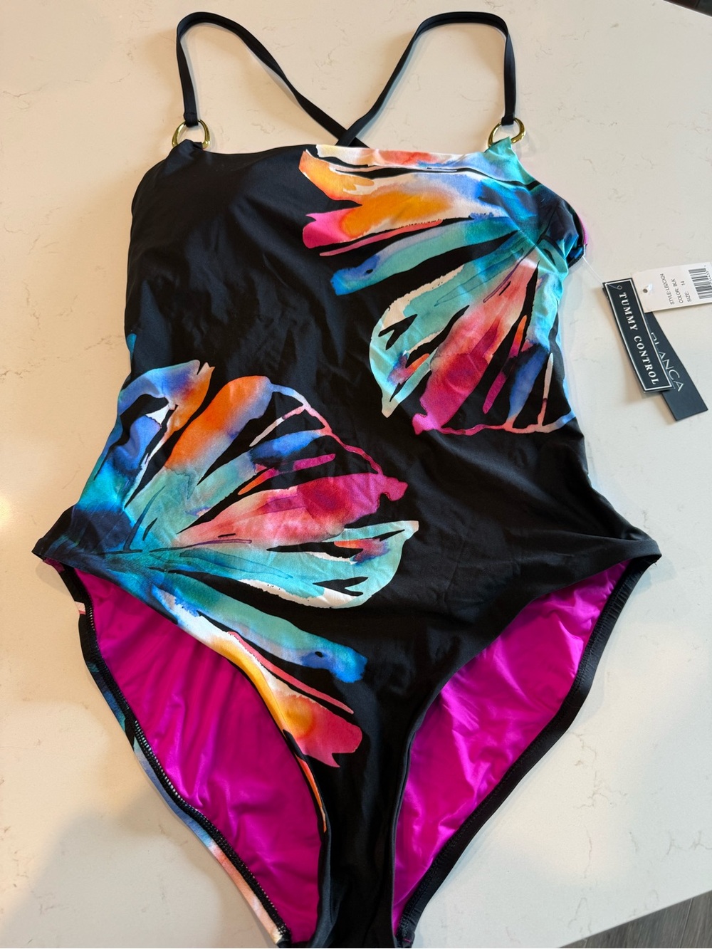 La Blanca Tummy Control Swimsuit One Piece NWT FLAW